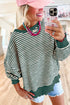 Stripe Loose Drop Shoulder Long Sleeve Top